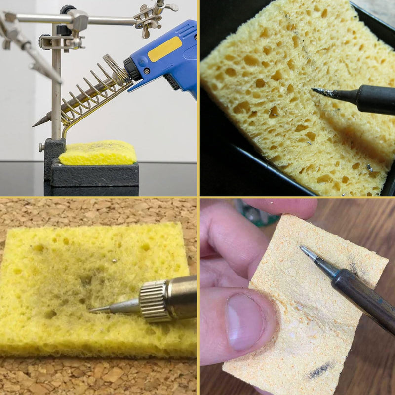 30 pieces cleaning sponge, soldering iron cleaning sponge, replacement sponge, welding cleaning sponge, industrial sponge, soldering iron cleaner pads, with tweezers for clean soldering tips | Schweißreinigungsschwamm,Industrial Schwämme,Lötkolben Löts...