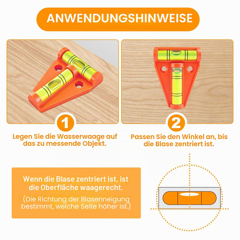 Flintronic Small Cross Spirit Level, Magnetic, Durable & Precision T Spirit Levels for Camping, Caravan, Motorhome and Caravan, Orange