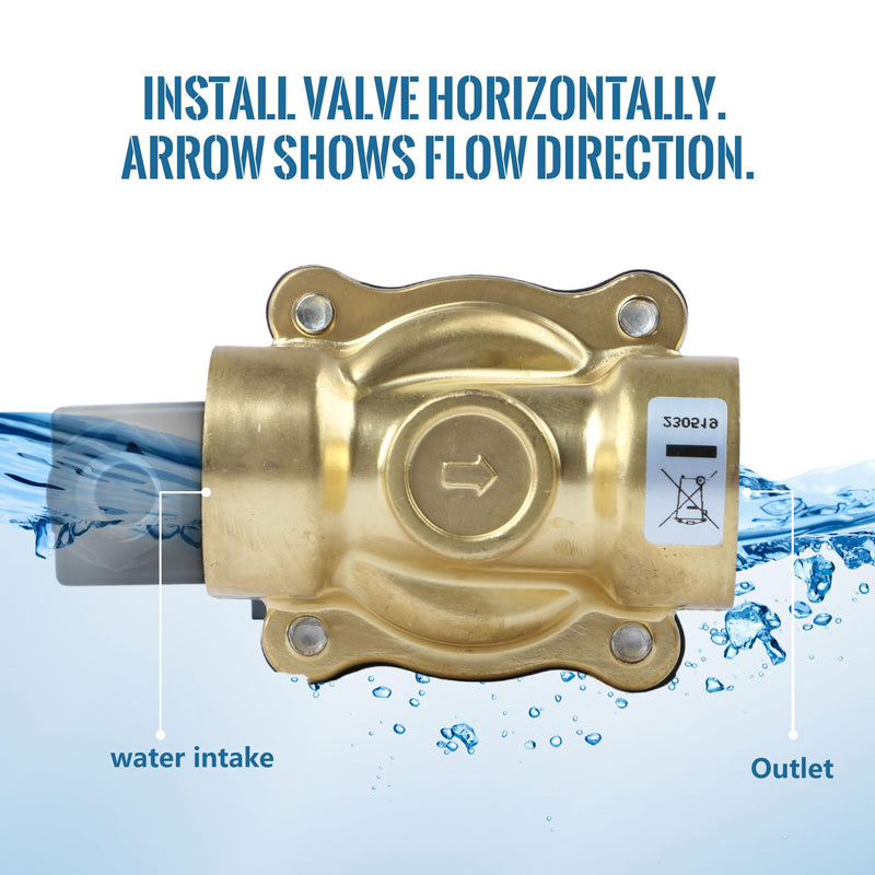 [Australia - AusPower] - U.S. Solid 1/2" Brass Solenoid Valve - 24V AC, Normally Closed, 10 Bar Electric Valve for Water, Air, Diesel 0.5 Inch 