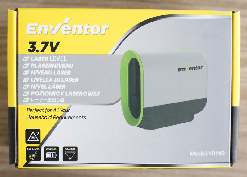 [Australia - AusPower] - Enventor Green Laser Level, Self Leveling Laser Level for Picture Hanging and Home DIY, Horizontal and Vertical Cross-Line Laser, Rotatable 360° Magnetic Holder, Pulse Mode, USB Charging 