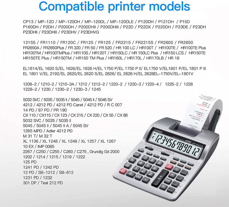 [Australia - AusPower] - IR-40T Ink Roller, Black and Red Compatible with Canon P23-DH V Calculator, Casio HR-100TM, HR-150TM (3 Pack) 