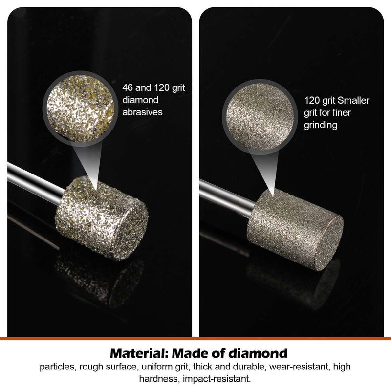 [Australia - AusPower] - 24-Piece Diamond Cutter Set, Compatible with Dremel Diamond Burr Grinding Pins with 3 mm Shank Fit for Stone Glass Ceramic Carving, Polishing, Grinding, Engraving 