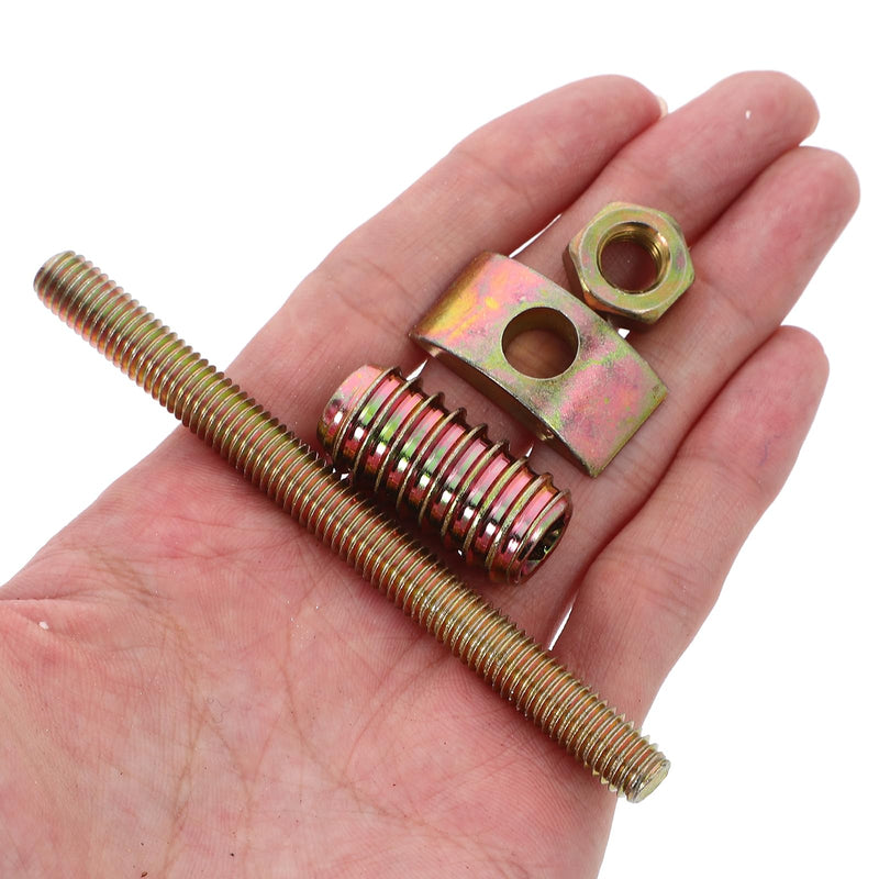 [Australia - AusPower] - TEHAUX 10 Sets M8 Panel Furniture Connectors, 80mm Four in one Table Bed Frame Assembly Fasteners Bolts, Half Moon Spacers, Nuts, Screws, Hardware Kit, 3.74x1.18x0.59inch 