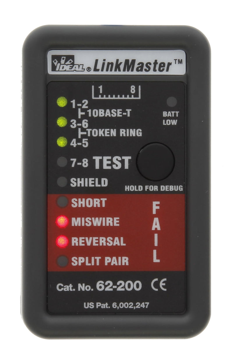 [Australia - AusPower] - IDEAL INDUSTRIES INC. 62-200 Linkmaster UTP/STP Wire Map Cable Tester 