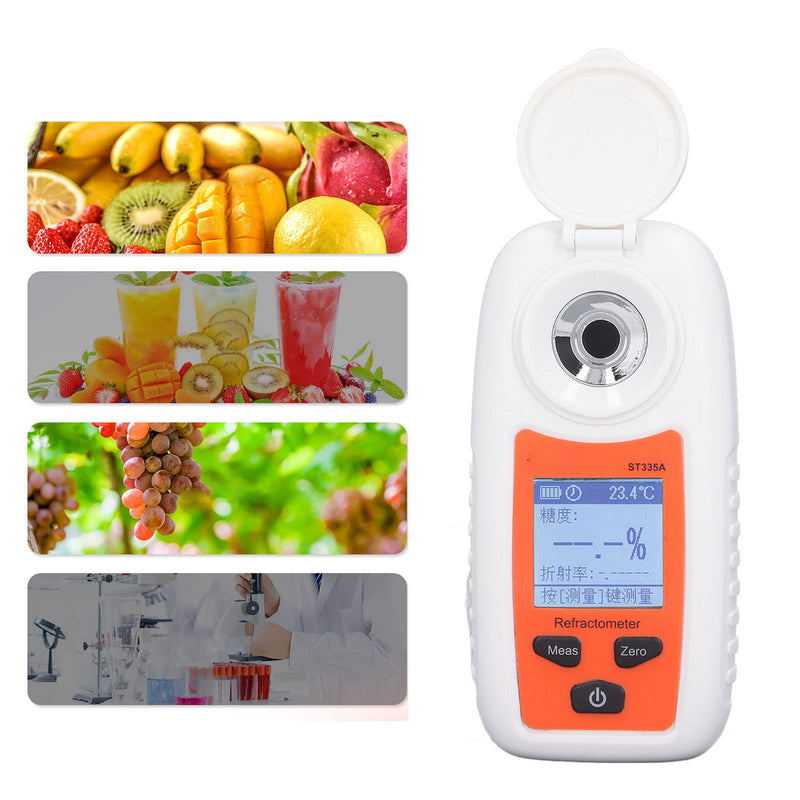[Australia - AusPower] - ST335A Digital Display Saccharimeter Refractometer Fruit Sugar Meter High Precision Sugar Detection Measurement Sweetness Tester 