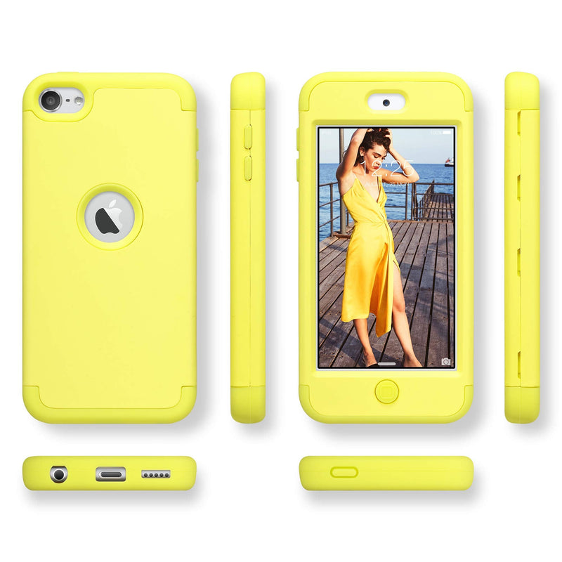 [Australia - AusPower] - ULAK iPod Touch 7 Case, iPod Touch Case 6th Generation, iPod 5 Case, Heavy Duty High Impact Shockproof Protective Cover for Apple iPod Touch 5th/6th/7th Generation (Latest Model), Yellow 