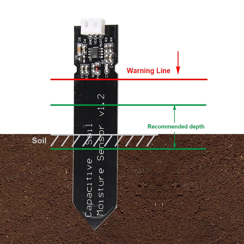 [Australia - AusPower] - 5PCS Capacitive Analog Soil Moisture Sensor Module 3.3~5.5V Corrosion Resistant Humidity Detection Sensors DIY Electronic for Arduino for Raspberry Pi 