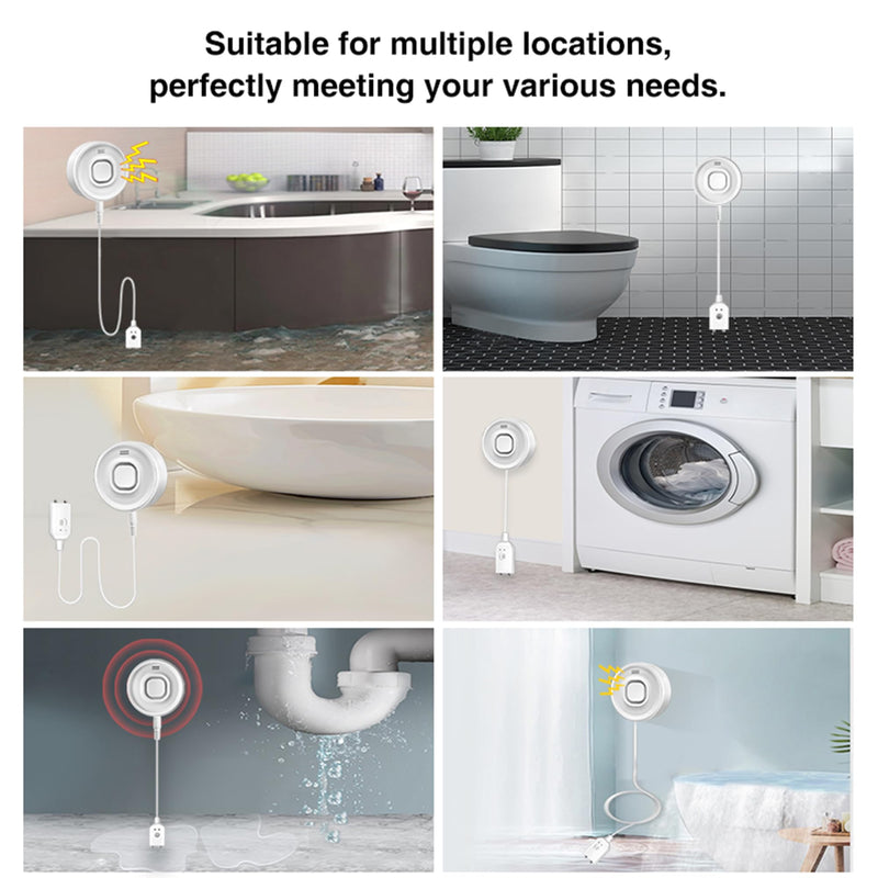 [Australia - AusPower] - WiFi Water Leak Detector for Home & Basement – 100dB Alarm, Tuya APP Alerts, Compatible with Alexa, 2.4G WiFi (No Hub Required) 