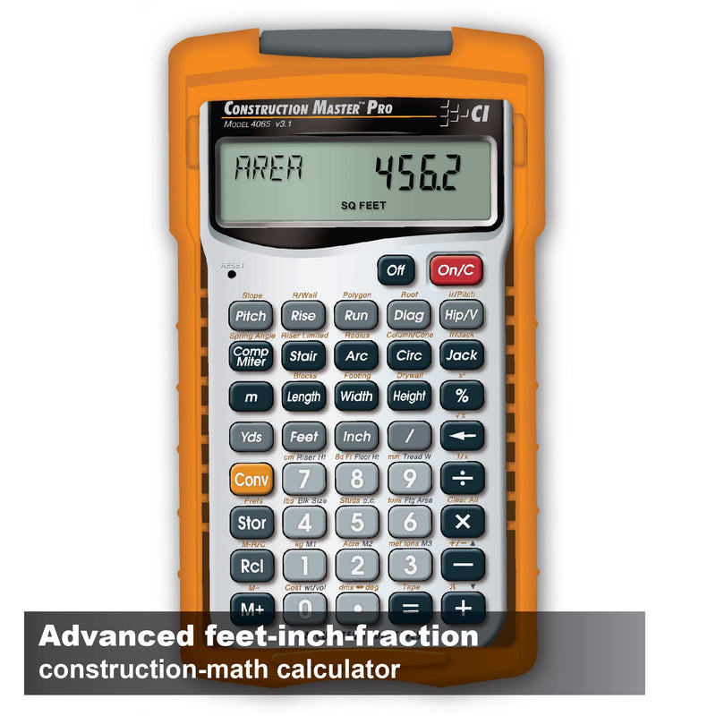 [Australia - AusPower] - Calculated Industries 4065 Construction Master Pro Advanced Construction Math Feet-inch-Fraction Calculator for Contractors, Estimators, Builders, Framers, Remodelers, Renovators and Carpenters Handheld 