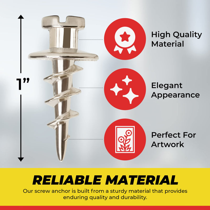 [Australia - AusPower] - QUALIHOME Double-Headed Wall Screw Anchors - Drywall Screw & Anchor in One for Items up to 30 Lbs. - Bear Claw Mounting Screws for D-Rings/Sawtooth/Wire/Keyholes - Hang Pictures/Mirrors (Pack of 25) 