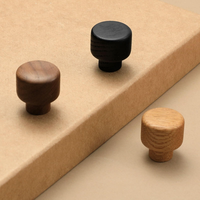 10 pcs Black Oak Round Chinese-Style Cute Cabinet Door Handles Cabinet Drawer Pulls Single-Hole Wardrobe Knobs Wooden Door 10