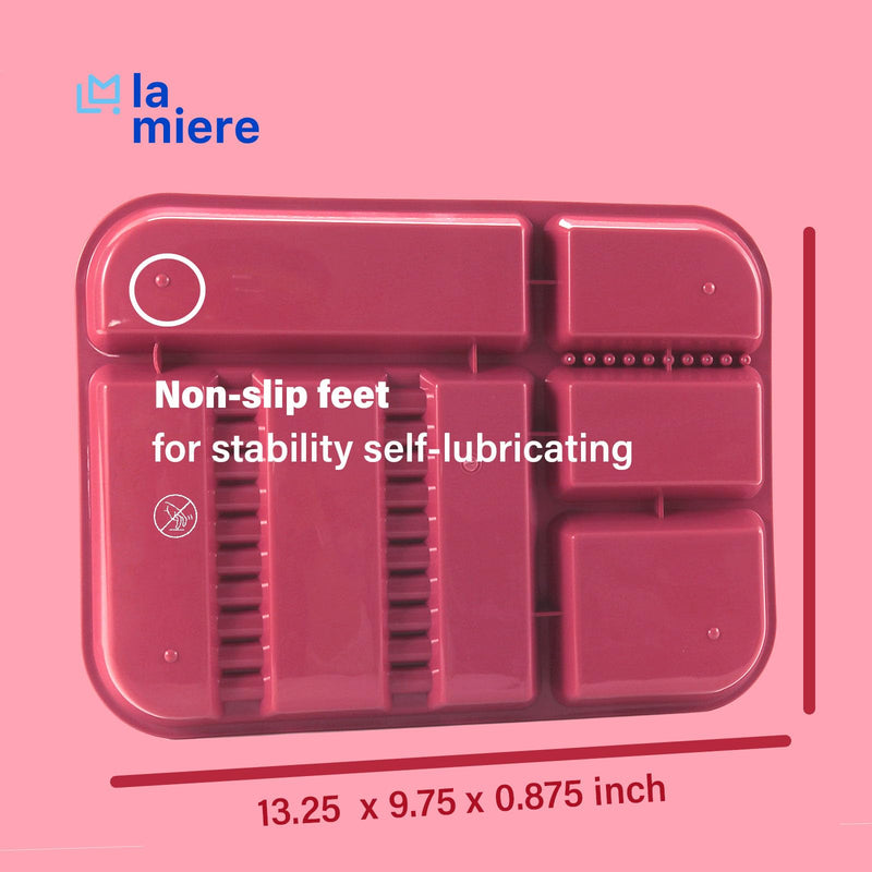 [Australia - AusPower] - Dental Instrument Divided Tray, Autoclavable Divided Setup Tray, Divided Separate B-Lok Divided Tray, Size B (Ritter) - Plastic, 13-3/8" x 9-5/8" x 7/8" (1, Camellia Pink) 1 