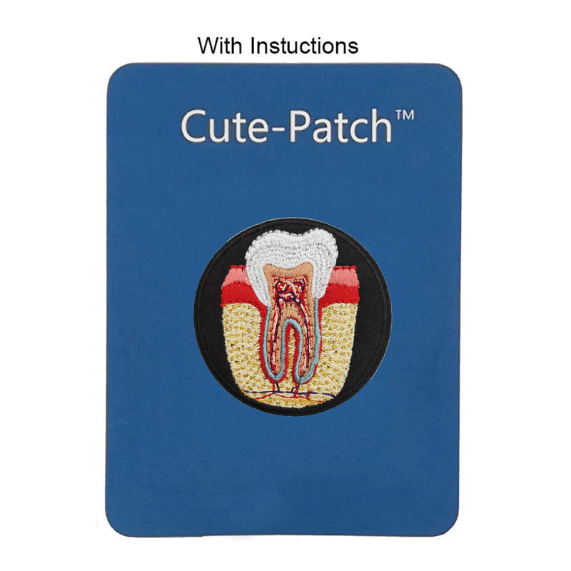 [Australia - AusPower] - Cute-Patch Anatomical Tooth Dental Nerve Embroidered iron on Patch Dentist Gift 