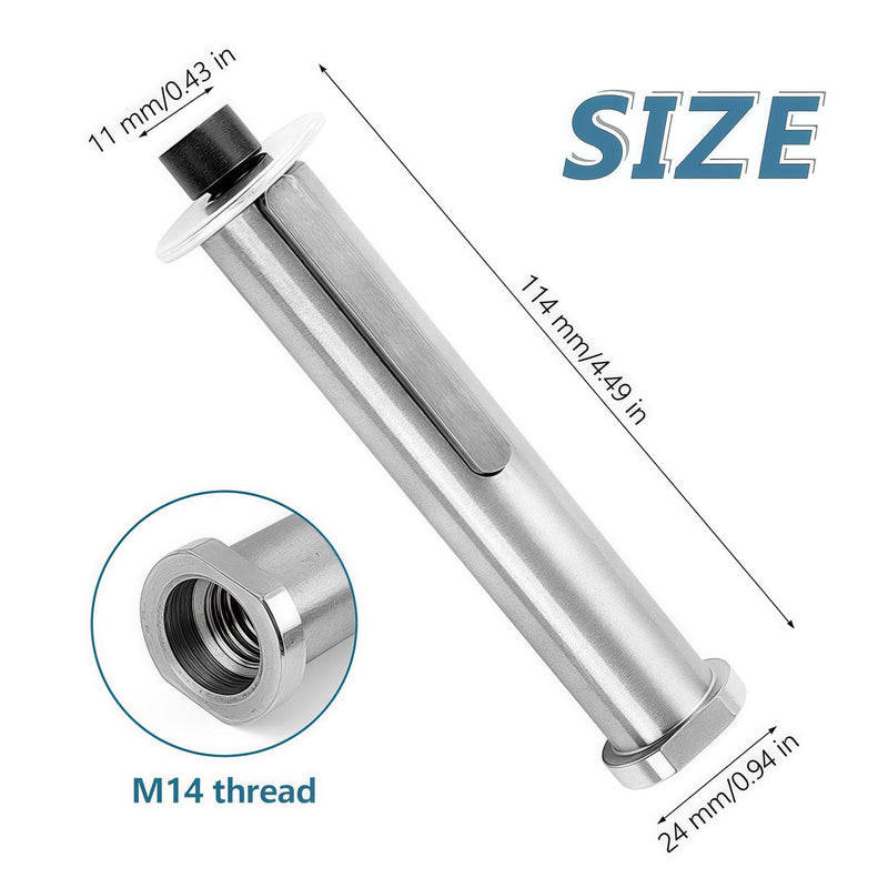 [Australia - AusPower] - Satin Roller M14 Thread - Grinding Attachment & Extension for Angle Grinder, Satin Attachment for Angle Grinder, Polishing Machine, Roller Grinder, Mandrel Adapter for Polishing and Satin Machines 