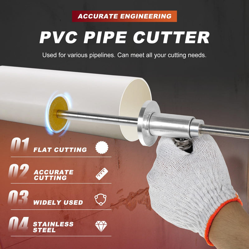 7 Inch Inside Pipe Cutter Kit for Tight Spaces – Adjustable Cutting Depth, 11 Pcs Diamond Cutting Wheel, 1/4" Hex Shank, PVC Pipe Cutter Tool Fits 1-1/2" to 8" for Glass Marble Jade 12