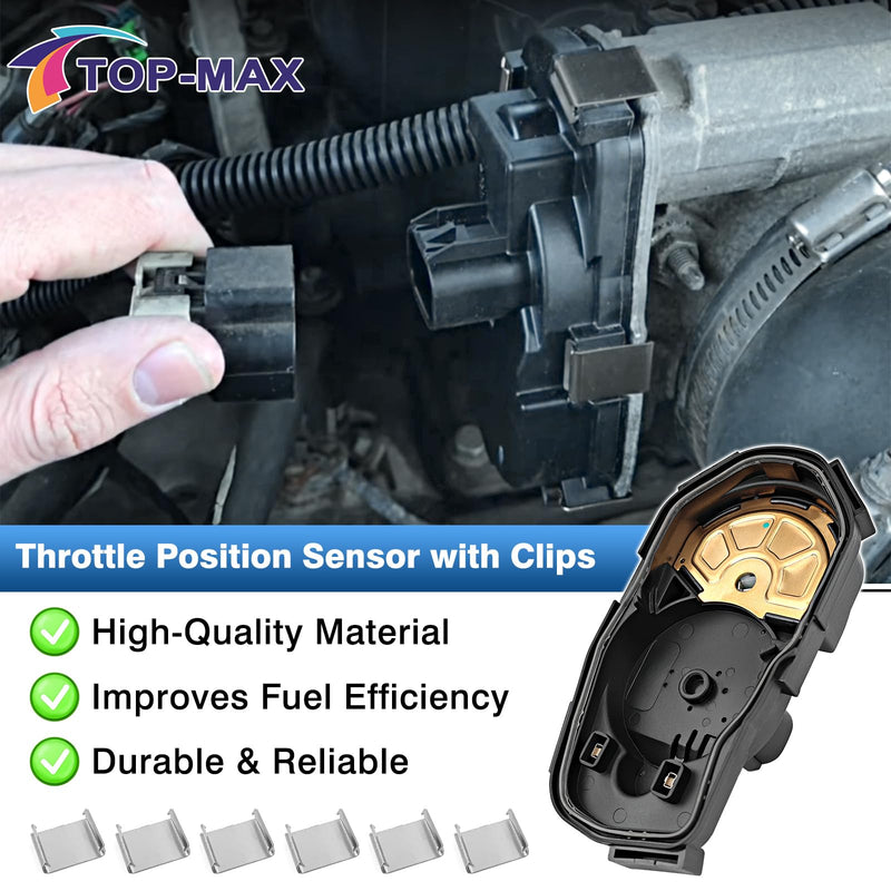 [Australia - AusPower] - TOP-MAX TPS Throttle Position Sensor with Clips Fit for Chevy Avalanche Express Silverado Suburban Tahoe Malibu GMC Canyon Savana Sierra Yukon Cadillac Pontiac Saab Saturn Buick 19259452 TPS4270 TH445 