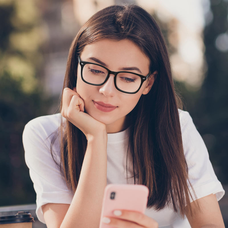 [Australia - AusPower] - Reading Glasses for women Blue Light Blocking Glasses Filter UV Square Lightweight Readers Glasses for Men and Women Transparent 1.5 x 