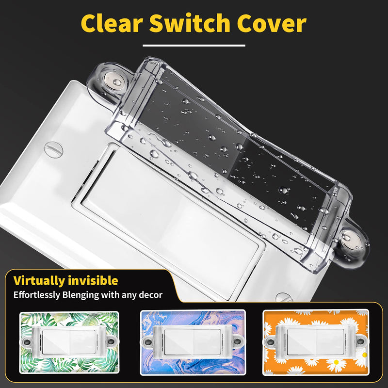 [Australia - AusPower] - Light Switch Guard Cover- PSZEZNZ Light Switch Outlet Covers for Flat Modern Wall Switches-Child Safety Protection(Clear,1 Piece) 1 Clear 