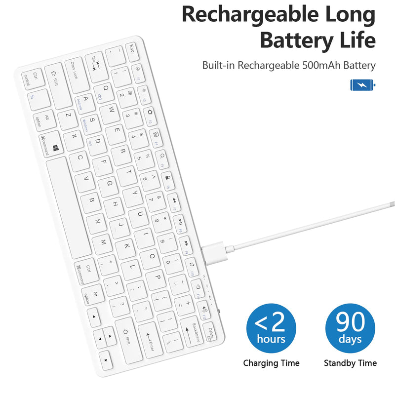 [Australia - AusPower] - TaIYanG Bluetooth Keyboard for iPad Wireless Keyboard Compatible iPad 10th/iPad 10.2(9th/8th/7th Generation),iPad Air 5th/4th, iPad Pro 11/12.9, iPad 9.7, iPad Mini and All Bluetooth Devices (White) White 