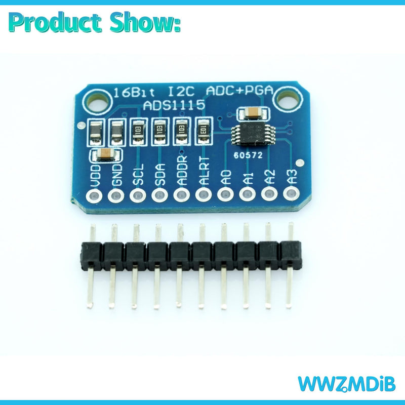 [Australia - AusPower] - 2Pcs ADS1115 16 Bit 16 Byte 4 Channel I2C IIC Analog-to-Digital ADC PGA Converter for Arduino Raspberry Pi DIY and Other Experiments 