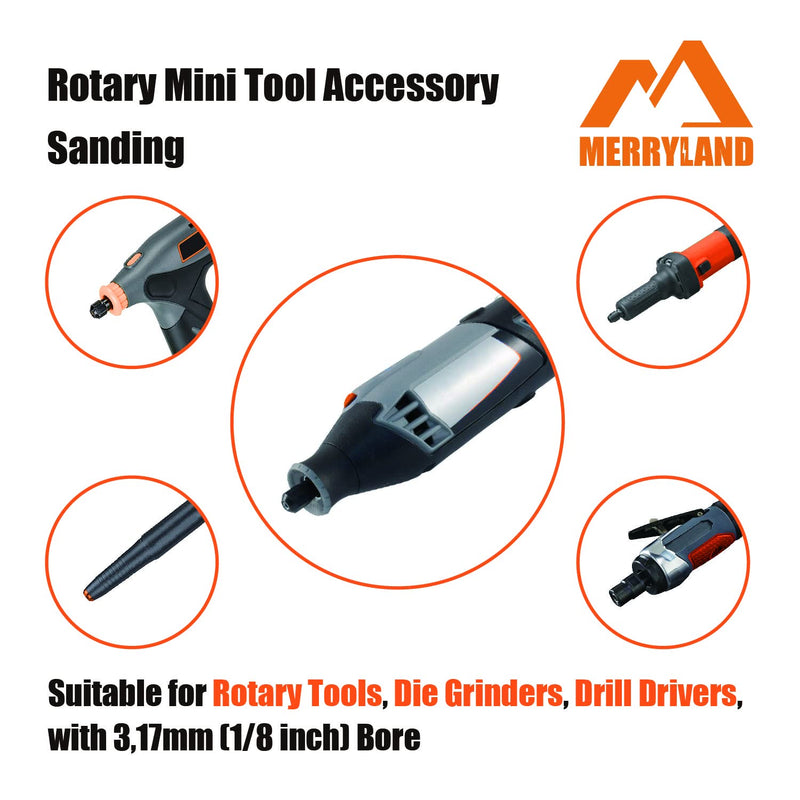 [Australia - AusPower] - Merryland Sanding Drum Sander for Dremel 184pcs, Sanding Band Sleeve 80# 13mm 180pcs and Mandrel 4pcs Mini Rotary Tool Accessory Electric Power Tool DIY, RMTA184C1 80# 13mm" Sanding Band 184pcs 