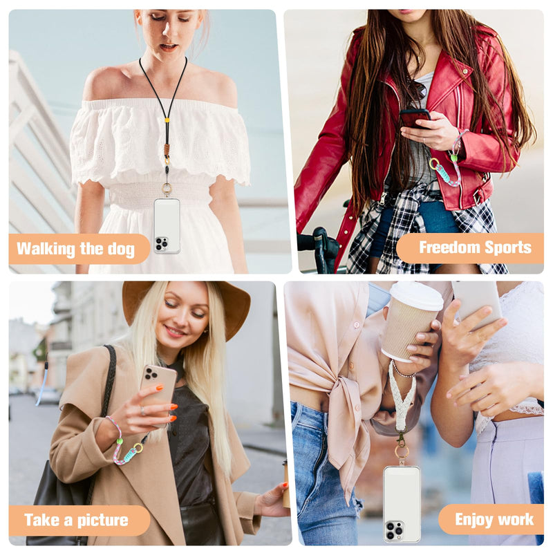 [Australia - AusPower] - 6Pcs Phone Lanyard Patch Pad with 6 Metal Spring Rings, Universal Phone Tether Tab Phone Strap Connector Multifunctional Mobile Phone Lanyard Patch for Most Cell Phones Cases(Gold) Gold 