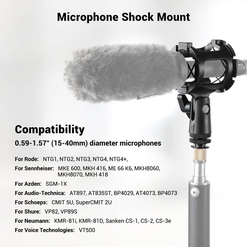 [Australia - AusPower] - SmallRig Microphone Shock Mount with Cold Shoe Pinch for Camera Shoes and Boompoles 1859 