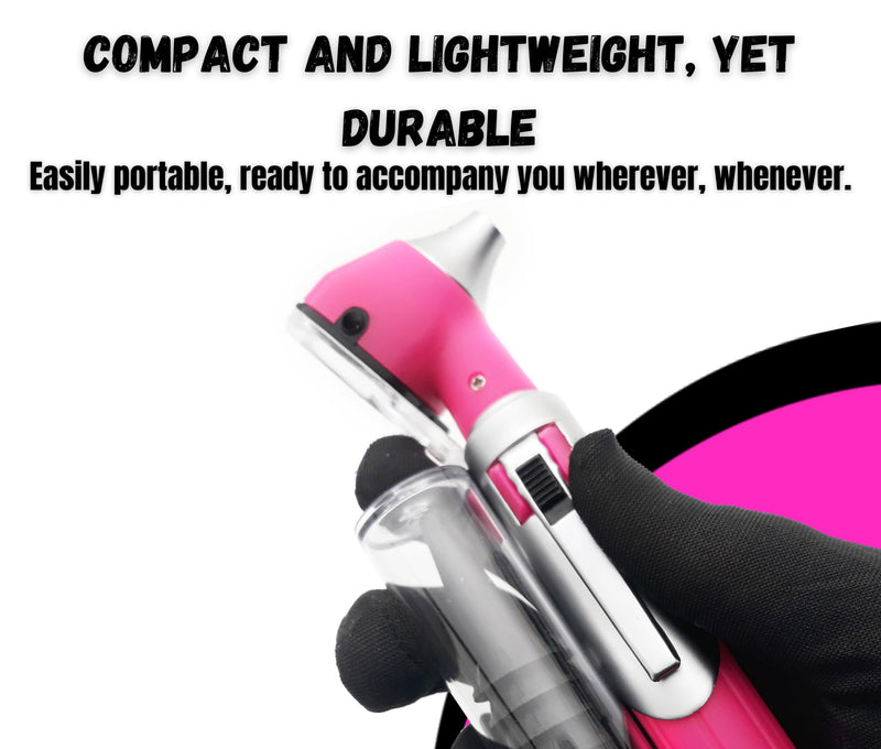 [Australia - AusPower] - Radiance Otoscope - Ear Scope with LED Light and Speculum for Ear Examination and Diagnosis - Ideal for Professional use - Lifetime Warranty - Pink 