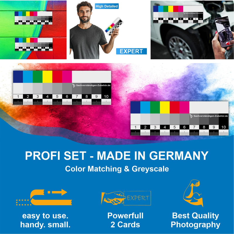 [Australia - AusPower] - Sachverständigen-Zubehör® Grey Card for White Balance as [Plastic Light Meter] Set of 2 | Photography | Colour Fans | ColorChecker | Colour Cards Photography | Colour Wheel Editing Program 10 cm - Old (2) 