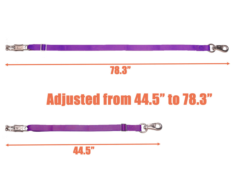 [Australia - AusPower] - Adjustable Nylon Cross Tie ?2 Pack?- with Panic Snap and Bull Snap - Adjusts from 44.5" to 78.3" (Purple) Purple 