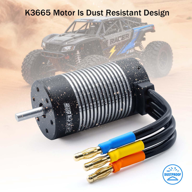 [Australia - AusPower] - SurpassHobby 3665 Brushless Motor 1800KV High Speed Waterproof Motor for Most of 1:10 Scale RC Truck On Road Off Road Car Update Parts 3665 motor 