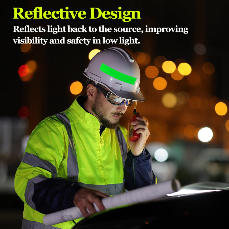 PATIKIL Hard Hat Reflective Stickers, (5 x 6 Inch, Grass Green) (10 Pcs), Retro Reflective Safety Tape Durable Adhesive Helmet Stickers, Suit for - Hard Hats/Helmets/Mailboxes