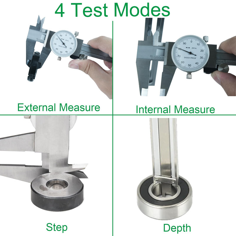 [Australia - AusPower] - Dial Caliper Shockproof Dial Caliper Precision Caliper with Watch 0-6" Range, 0.001 Resolution 6 Inch with 0.001" Precision Calipers 4-Way Measurement with Plastic Case 