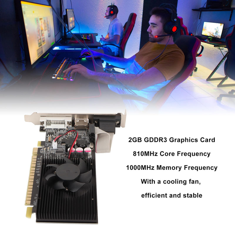 [Australia - AusPower] - GT730 Computer Graphics Card, 2G 64bit DDR3 PC Single Cooling Fan Single Cooling Fan Support HDMI VGA DVI Output PCI Express 2.0 x 16 Bus Interface 