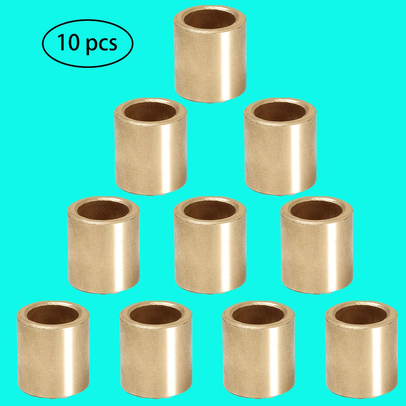 [Australia - AusPower] - sleeve bearings 1/4 inch bore 10 PCS Brass Self-Lubricating Sintered Bronze Bushings 6mm Bore 10mm OD 10mm Length 