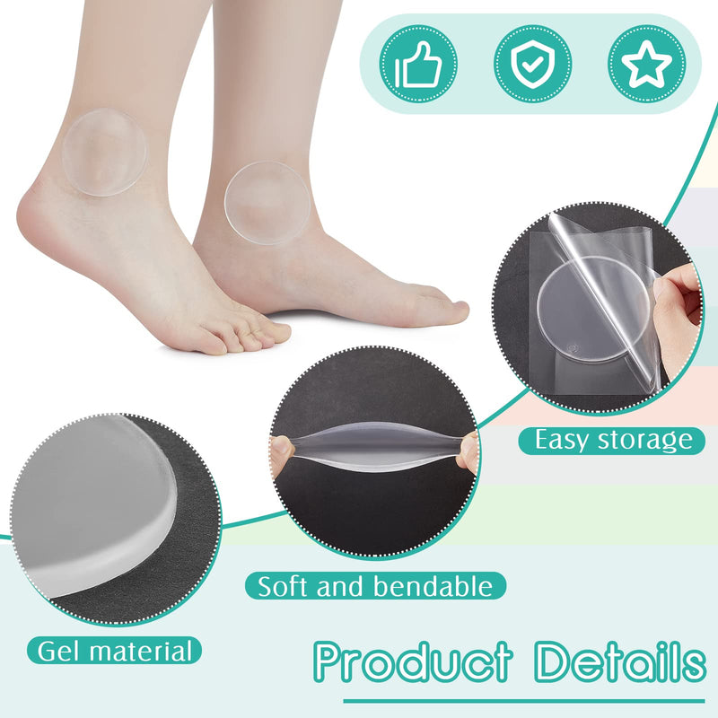 [Australia - AusPower] - Sotiff 4 Pieces Hockey Ankle Gel Pads Skate Gel Discs for Boots Ankle Protector Brace Skate Accessories for Ice Riding Ski, 2.48 Inch Round 