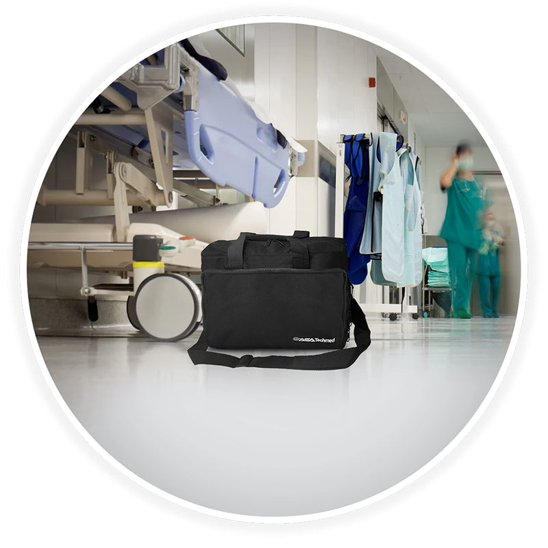 [Australia - AusPower] - ASA TECHMED Nurse Bag for Medical Equipment, Nurse Accessories Bag Ideal for Doctors, Nurses, Home Health Aids, Medical Students (Black) 