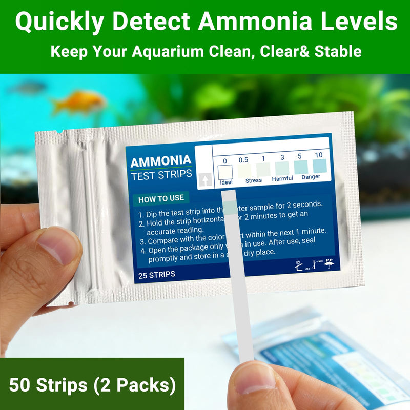 11 in 1 Aquarium Test Strips Kit | Aquarium Ammonia Test Strips | 150 Strips | Quick Accurate Freshwater&Saltwater Fish Tank Water Test Kit for Ammonia,pH,Nitrate,Nitrite,Hardness,Chlorine,Carbonate 11 in 1