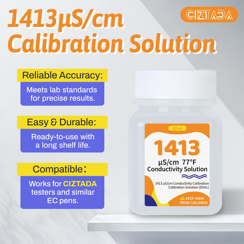 [Australia - AusPower] - Smart pH Tester and 1413 μS/cm Calibration Solution for Hydroponics Water, 4 in 1 pH EC TDS Meter with Conductivity Standard Calibration Solution Kit for Indoor Plant Growing 