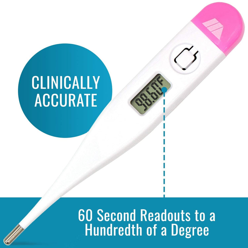 MABIS Digital Basal Body Thermometer for Ovulation Tracking, Fertility, Period Tracking and Natural Family Planning with Beeper and Memory, Oral Use Only White 1 Count (Pack of 1)