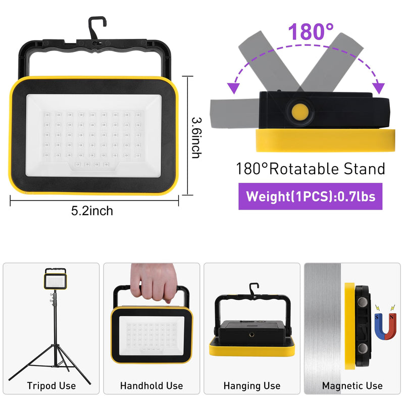 [Australia - AusPower] - Rechargeable LED Black Light, Battery Powered Portable Blacklight, 400nm LED Flood Light Black Lights, Neon Glow Party, Blacklight Catfishing, Halloween, Glow in The Dark Decoration 2 Pack 