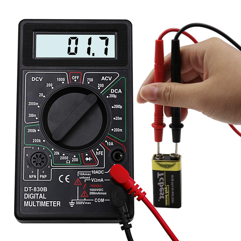[Australia - AusPower] - JZK DT-830D Black Digital Multimeter Voltmeter Ammeter Digital LCD Multimeter, AC DC Rods with diode 