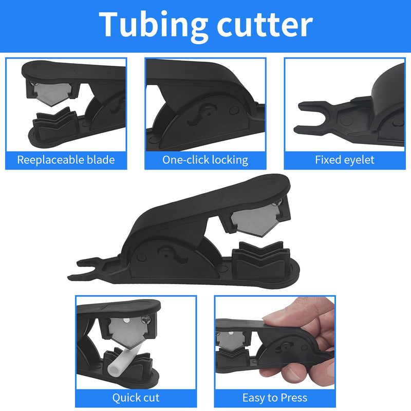 [Australia - AusPower] - Water Tube Fittings Kit, 1/4" OD Quick Connect Push to Connect Fittings for RO/DI Water Filter System (Ball Valve+ T+ I+ L+ Y+ Professional Tubing Cutter, 46Pcs) 1/4 inch,46Pcs 