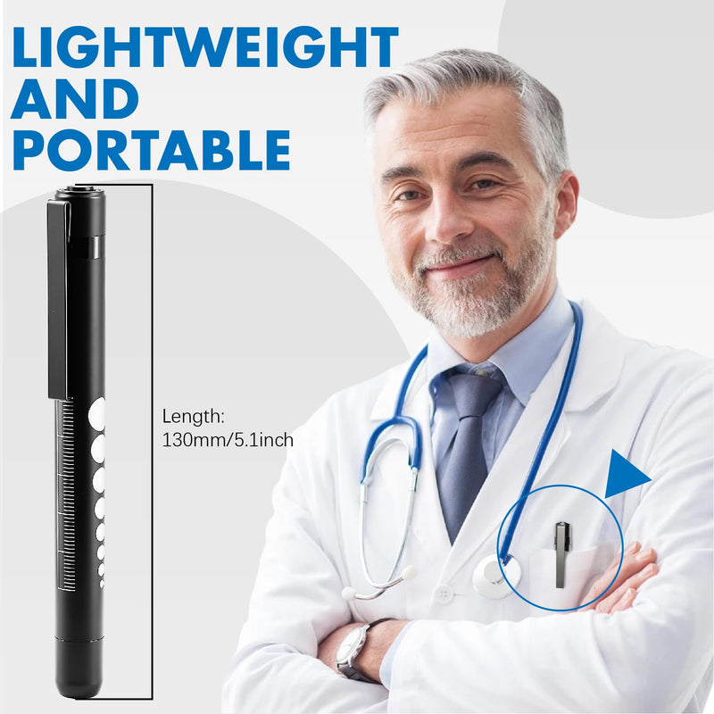 [Australia - AusPower] - Jeemiter Cobalt Blue LED Professional Medical Penlight PenLite with Metal Clip for Ophthalmologists Doctors Nurses and Eye Examiner 