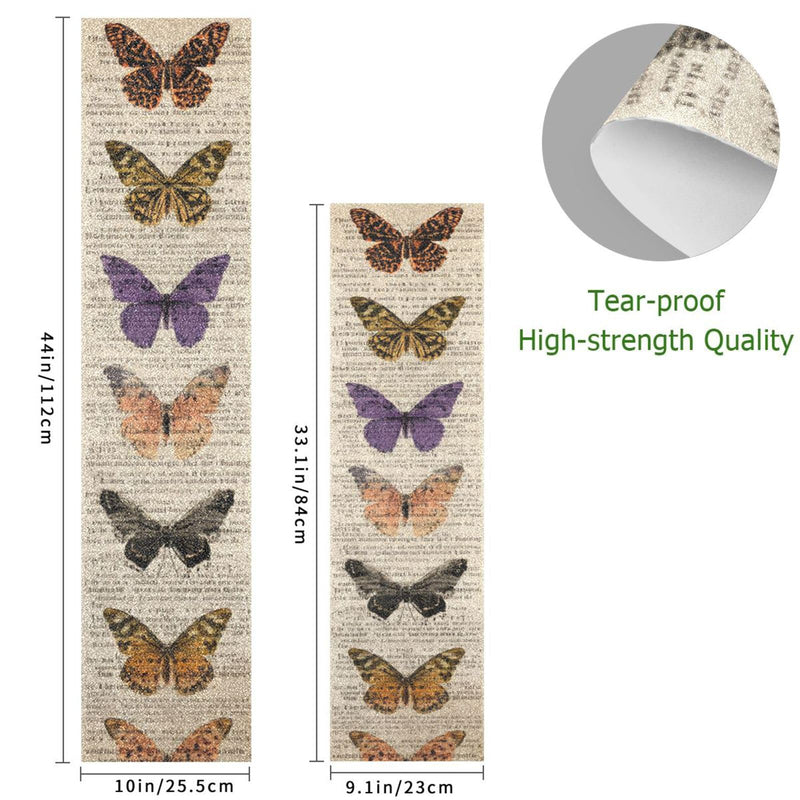 Skateboard Grip Tape Sheet 33.1 x 9.1 Inch Longboard Grip Tape Griptape Skateboard Scooter Sandpaper Griptape Beige Vintage Butterflies
