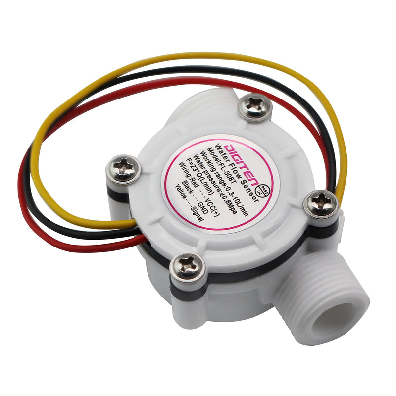 [Australia - AusPower] - DIGITEN G3/8 Water Flow Sensor Witch, Hall Effect Flowmeter Liquid Fluid Meter Sensor Switch Flowmeter Meter 0.3-10L/min 
