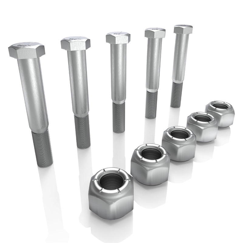 [Australia - AusPower] - Grade 2 Shear Bolts for Rotary Cutters 1/2" x 3-1/2" with Nylock Nuts - 5 Pack 