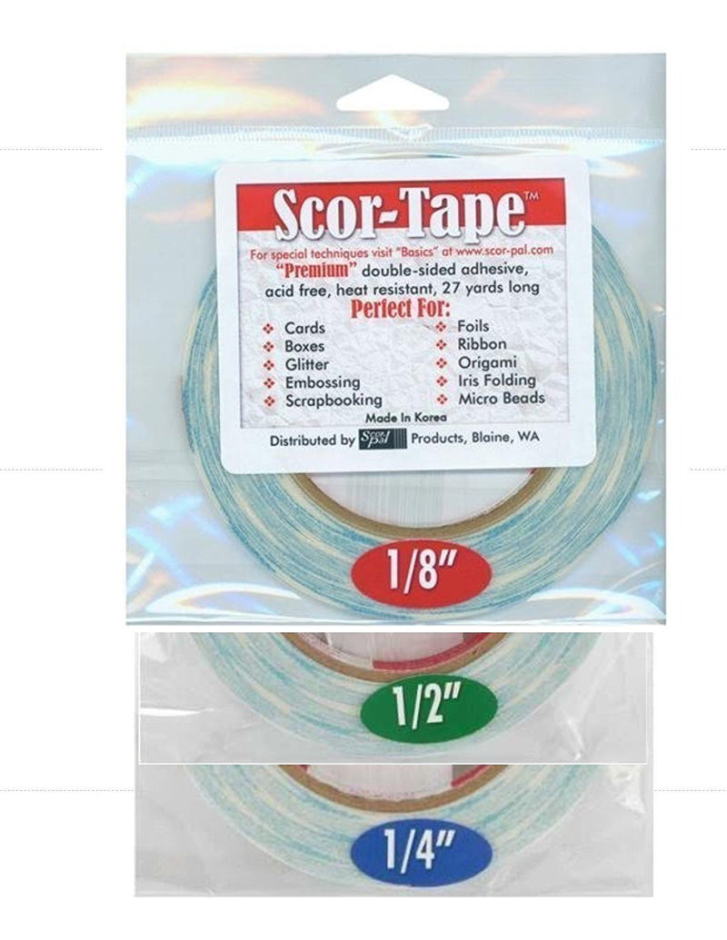 Bundle 1 each of 1/8', 1/4', 1/2', by 27 Yards (201, 202, 203) Double Sided Adhesive