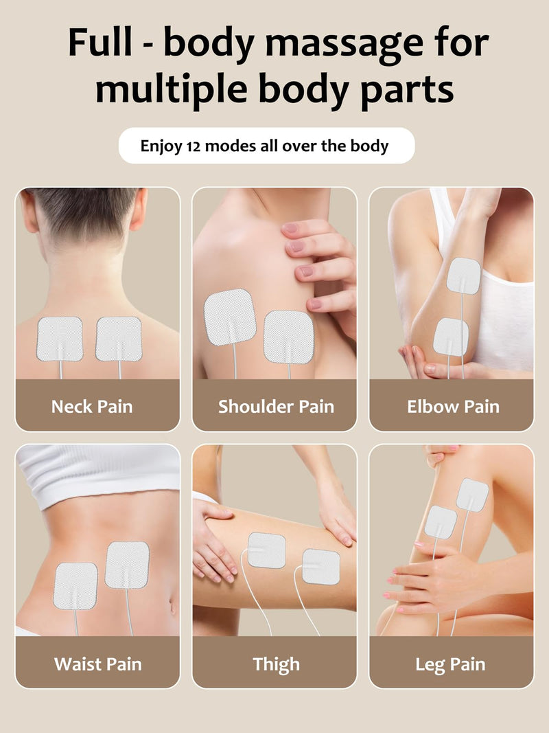 24 Modes TENS EMS Unit for Pain Relief, Muscle Stimulator Machine with 8 Reusable Electrode Pads - FDA Cleared 3-in-1 Device, 40 Intensity Levels, 90 Min Timer, Back/Neck/Knee Therapy, Pulse 2-150Hz 280 White