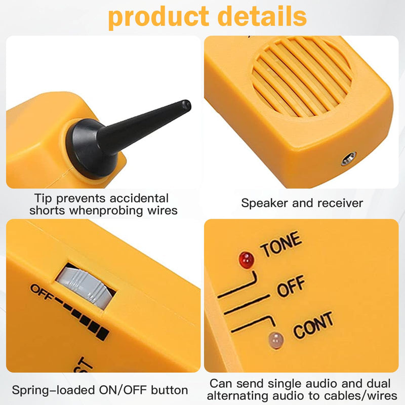 [Australia - AusPower] - Continuity Tester, Cable Detector and Tone Generator, Network Line Finder, Interference-free Multifunction Line Finder, Line Finder and Test of the Passage of Telephone Lines 